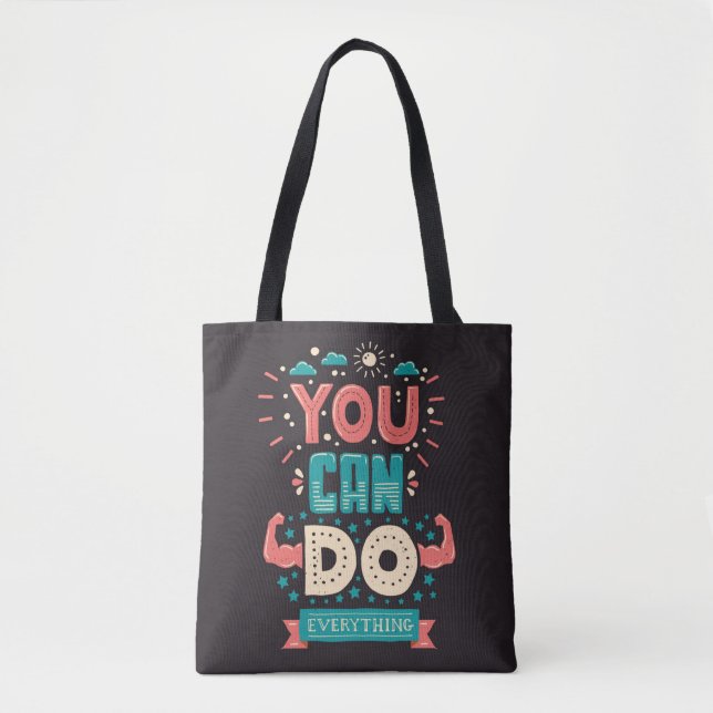 Bolsa Tote Você pode fazer tudo colorido (Frente)