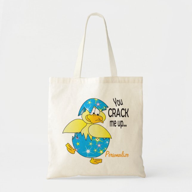 Bolsa Tote Você racha-me acima do pato da páscoa (Frente)