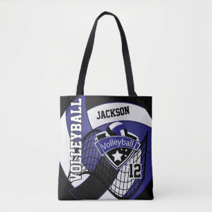Bolsa Tote Voleibol Azul, Negro e Branco
