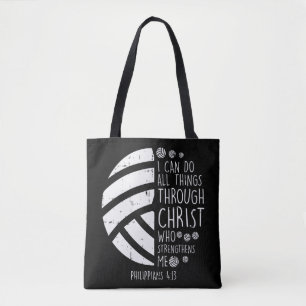 Bolsa Tote Voleibol posso fazer coisas Bíblia Verdade Jesus G