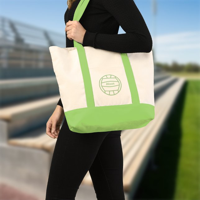 Bolsa Tote Voleibol Verde Monograma (Criador carregado)
