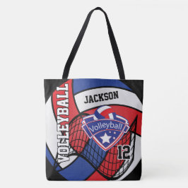 Bolsa Tote Voleibol Vermelho, Branco e Azul