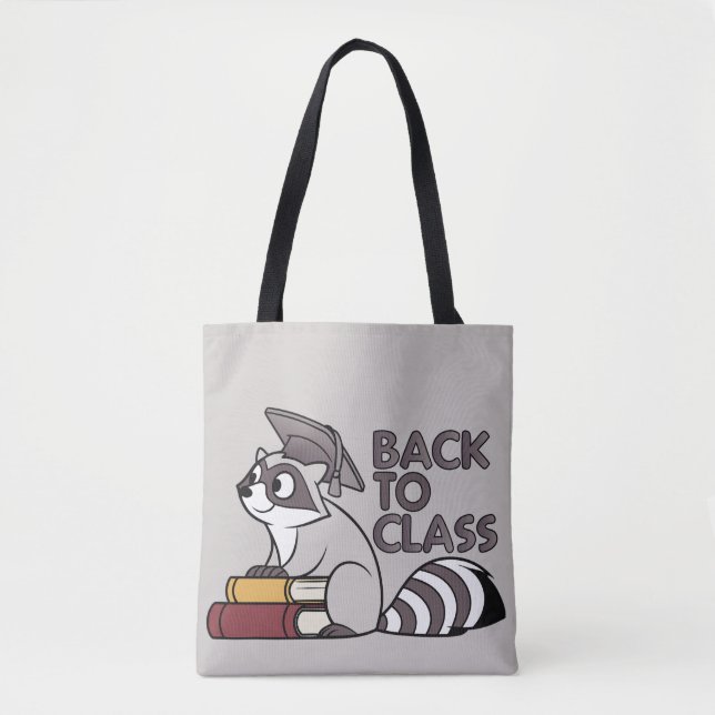 Bolsa Tote Voltar para Design Raccoon Classe 2025 (Frente)