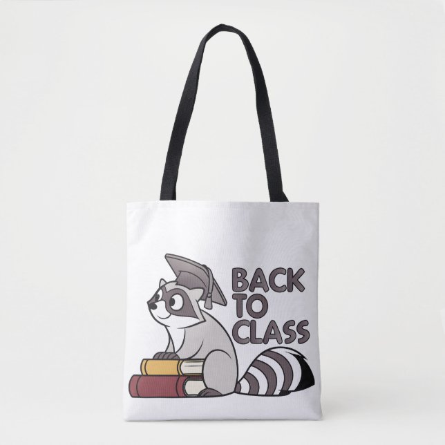 Bolsa Tote Voltar para Design Raccoon Classe 2025 (Frente)