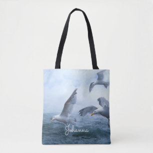 Bolsa Tote Voo de gaivotas sobre o mar
