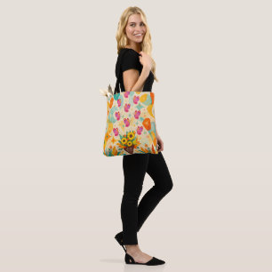 Bolsa Tote Voo de Pétala de Meados do Século