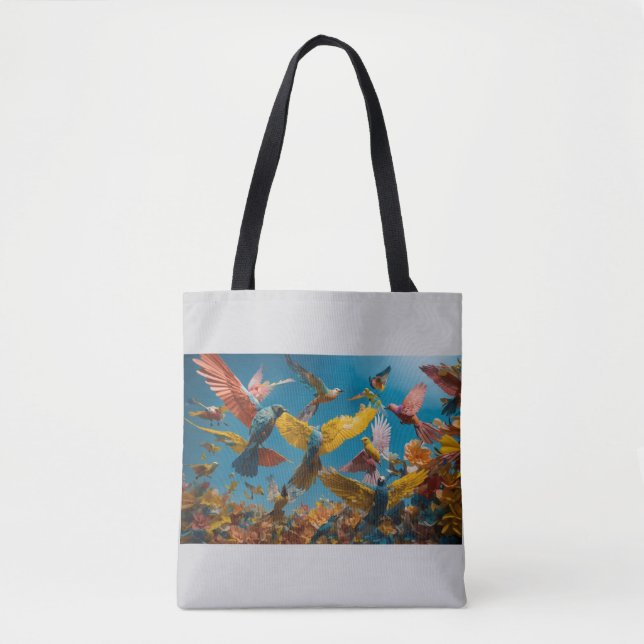Bolsa Tote Voo Plástico: Sonhos no Céu Sintético (Frente)