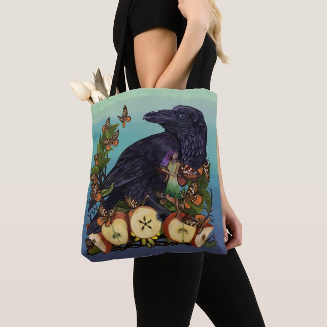 Bolsa Tote Voos de Fantasia Raven Faery (Close Up)