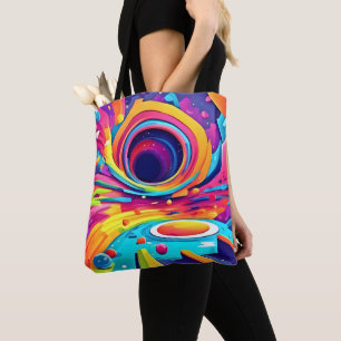 Bolsa Tote Vortex Cósmico em Uma Viagem Vibrante