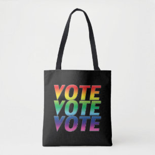 Bolsa Tote votação do voto - orgulho negro lgbtq cores do a