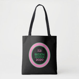 Bolsa Tote Votação verde rosa BIDEN HARRIS 2020