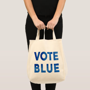 Bolsa Tote Votar Blue bold watercolor político de 2 lados