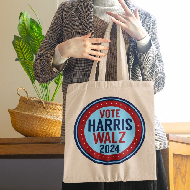 Bolsa Tote Vote Harris Walz para a eleição do presidente 2024 (Criador carregado)