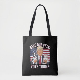 Bolsa Tote Vote Trump Salve Nossos Animais de Estimação Gatos