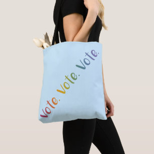 Bolsa Tote "Votem. Votem. Votem." Palavras de gradiente do ar