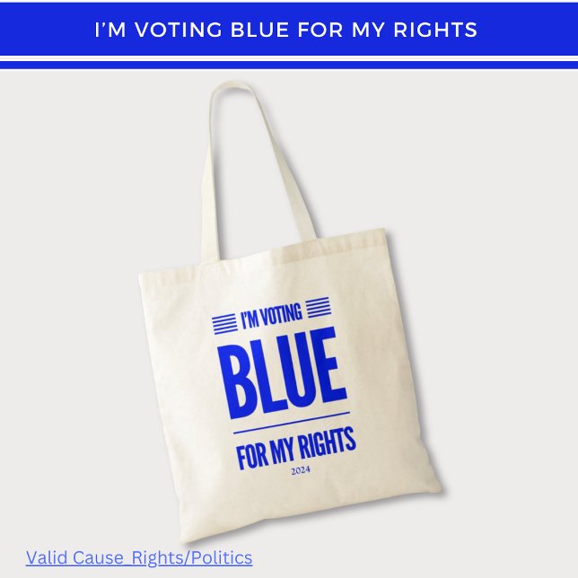 Bolsa Tote Vou votar Democrata Azul (Criador carregado)
