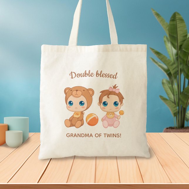 Bolsa Tote Vovó de Bear Bear Bear Bear Twins (Criador carregado)