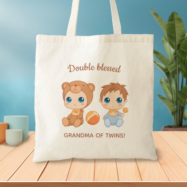 Bolsa Tote Vovó de Bear Bear Bear Bear Twins (Criador carregado)