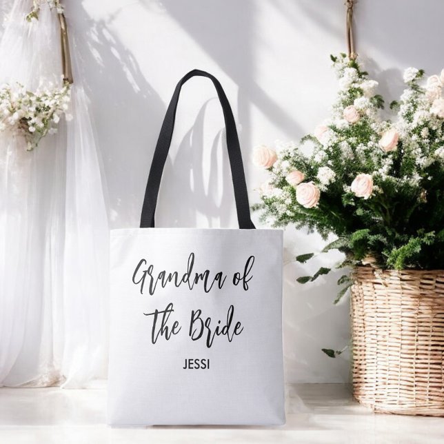 Bolsa Tote Vovó do Casamento Branco Negro Bride (Criador carregado)
