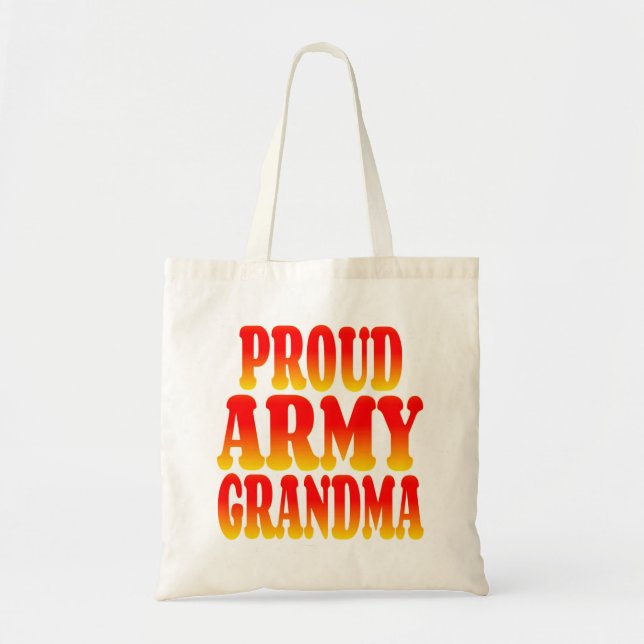 Bolsa Tote Vovó do exército orgulhoso em cores alegres (Frente)
