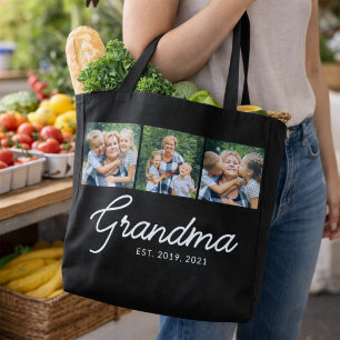 Bolsa Tote Vovó Estabeleceu Roteiro Preto 3 Foto