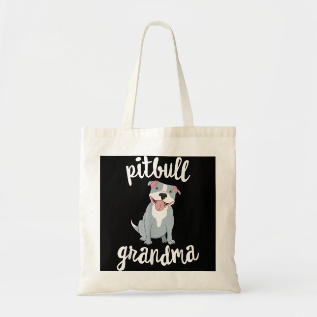 Bolsa Tote Vovó Pitbull Cão Pawma Cachorro Avós Grande Maw (Frente)