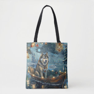 Bolsa Tote Voyage festiva de Natal Malamute no Alasca