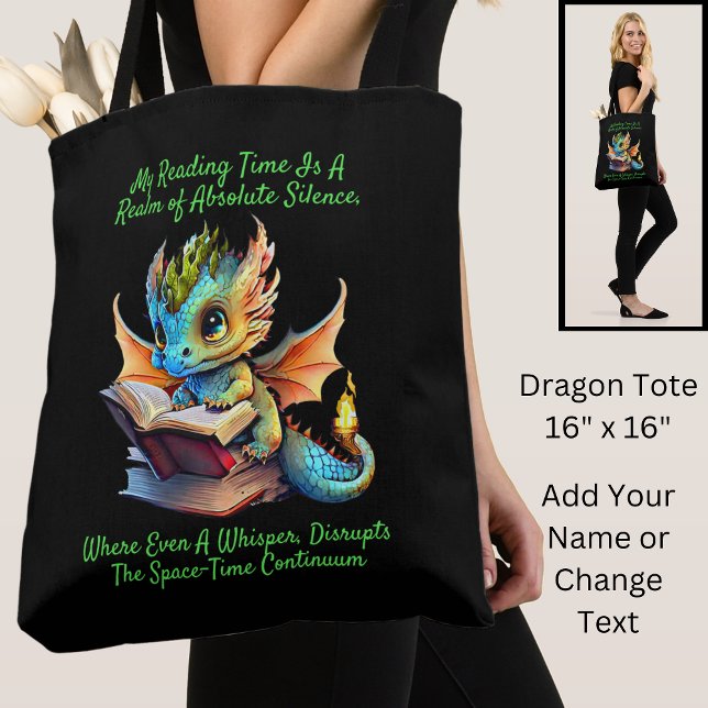 Bolsa Tote Voz do Livro de Leitura do Dragão Bebê-Aqua Dourad (Criador carregado)
