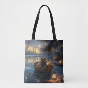 Bolsa Tote Voz Festiva de Natal Affenpinscher
