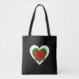 Bolsa Tote Wales/coração de Galês bandeira-inspirou a sacola