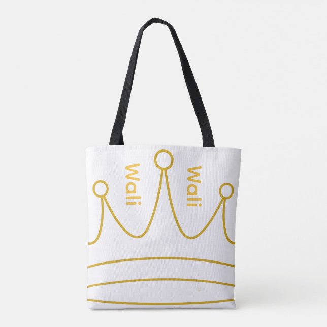 Bolsa Tote Wali em letras douradas leggings (Verso)