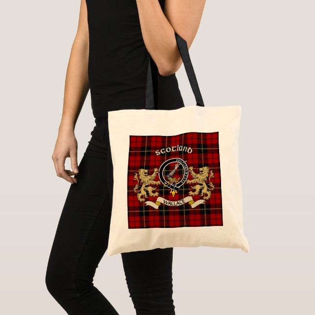 Bolsa Tote Wallace Clan Badge & Tartan (Frente (produto))