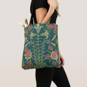 Bolsa Tote Walter Crane Antiga Floral de Lírio e Rosa