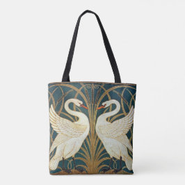 Bolsa Tote Walter Crane Swan, Rush E Iris Art Nouveau