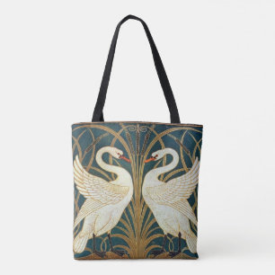 Bolsa Tote Walter Crane Swan, Rush E Iris Art Nouveau
