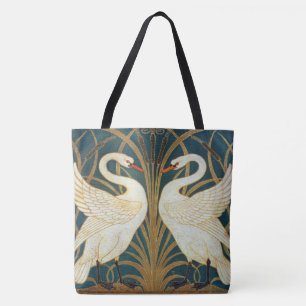 Bolsa Tote Walter Crane Swan, Rush E Iris Art Nouveau