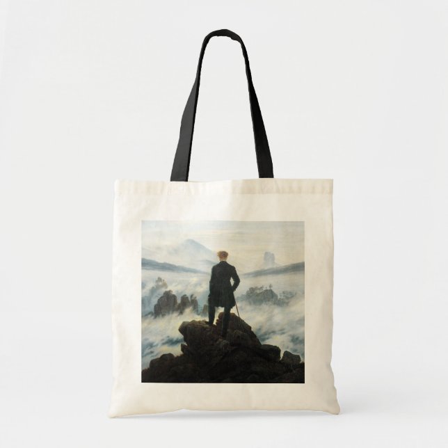 Bolsa Tote Wanderer acima do Mar de Nevoeiro, Friedrich (Frente)