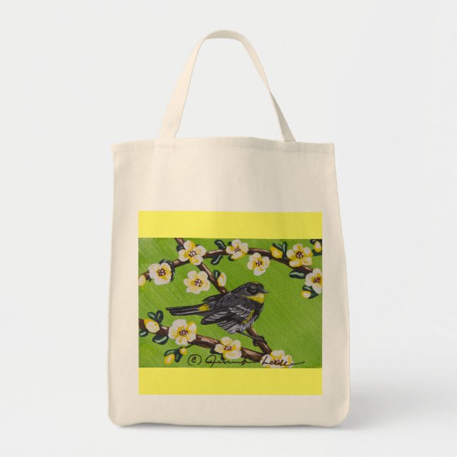 Bolsa Tote Warbler da Garganta Amarelo ~ Primavera (Frente)