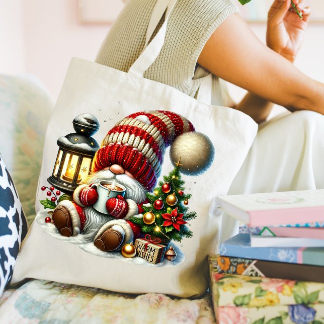 Bolsa Tote Warm Christmas Gnome Tote Bag (Warm Gnome Tote Bag)