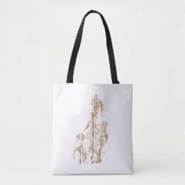 Bolsa Tote Warm Elegant Botanical Ink Art