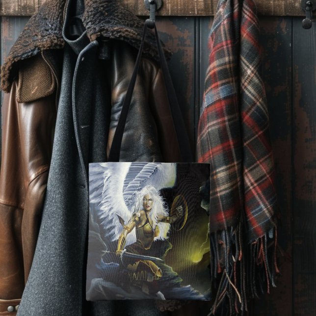 Bolsa Tote Warrior Fantasy Angel Sword (Criador carregado)