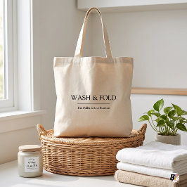 Bolsa Tote Wash And Fold Minimalist Laundry Quote Black