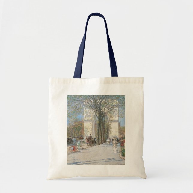 Bolsa Tote Washington Arch, Primavera por Frederick Childe Ha (Frente)