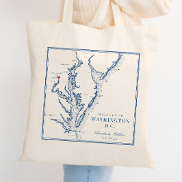 Bolsa Tote Washington DC Elegante Boas-Vindas de Casamento Az