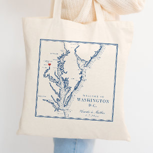 Bolsa Tote Washington DC Elegante Boas-Vindas de Casamento Az