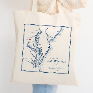 Bolsa Tote Washington DC Elegante Boas-Vindas de Casamento Az