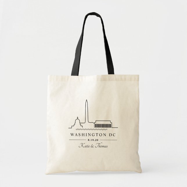 Bolsa Tote Washington DC que Wedding o saco bem-vindo (Frente)