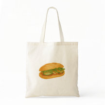 Watercolor Bánh Mì Canvas Tote Bag