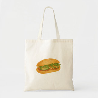 Bolsa Tote Watercolor Bánh Mì Canvas Tote Bag