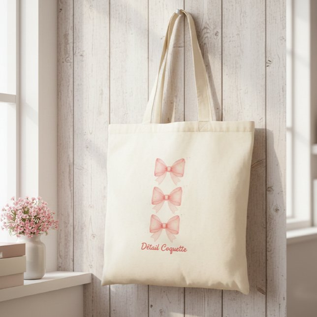 Bolsa Tote Watercolor Bows Tote Bag (Criador carregado)